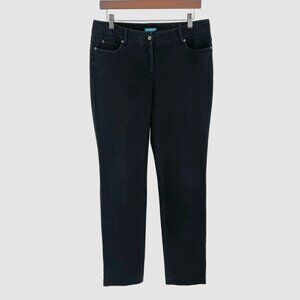 J.McLaughlin Womens Mid Rise Skinny Jeans Size 8 Black Denim Ankle Stretch